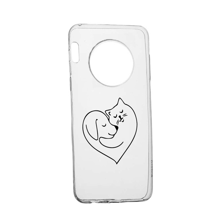 Силиконов калъф Unique за Honor Magic4 Pro, Dog And Cat Love, Transparent TR 739