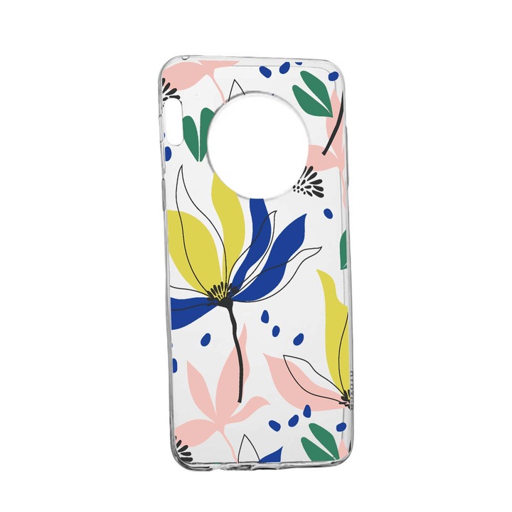 Силиконов калъф Unique за Honor Magic4 Pro, Flowers Pattern, Transparent TR 754