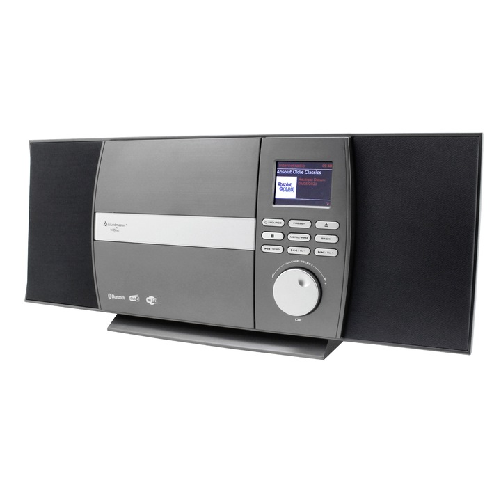 Аудио система, Soundmaster, Радио FM/DAB+, CD/Bluetooth®, Управление чрез приложение, 10W RMS, Цифров дисплей, Сребрист