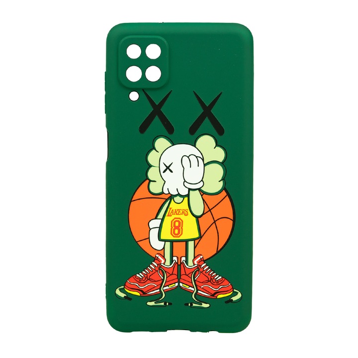 Husa de telefon, LUXO, compatibila cu Samsung Galaxy A22 4G, model StreetBall Kaws cu efect fosforescent, TPU, multicolor