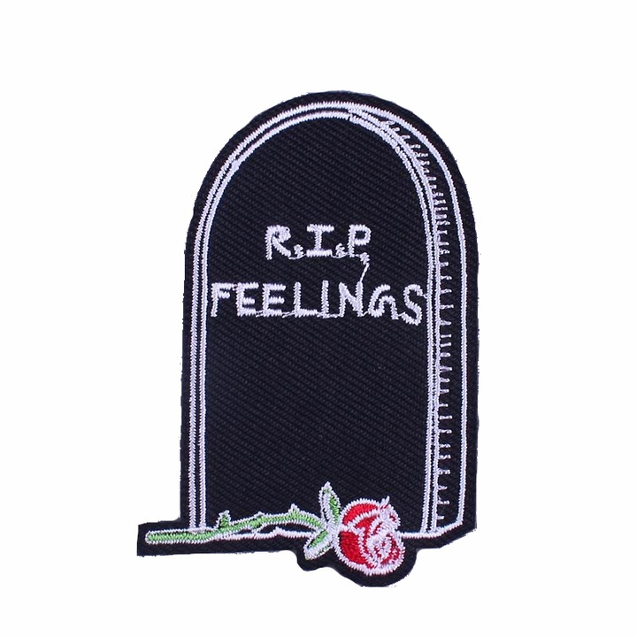 Petic textil brodat Rip Feelings 7.1x5 cm