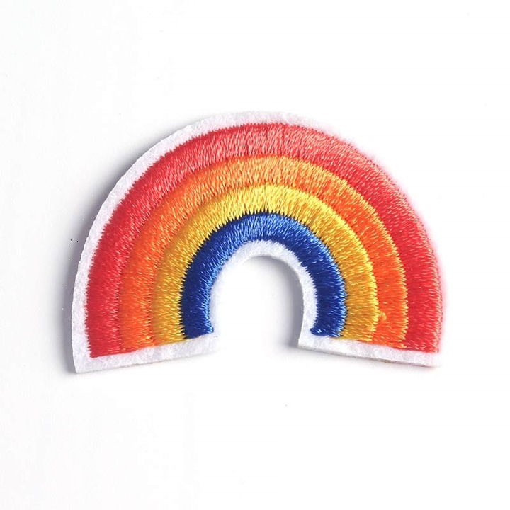 Petic textil brodat The Rainbow Comes and Goes 4.2x3.2 cm