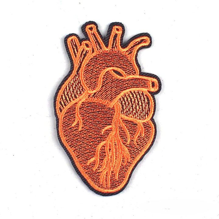 Petic textil brodat Music of the Heart 7.8x4.7 cm