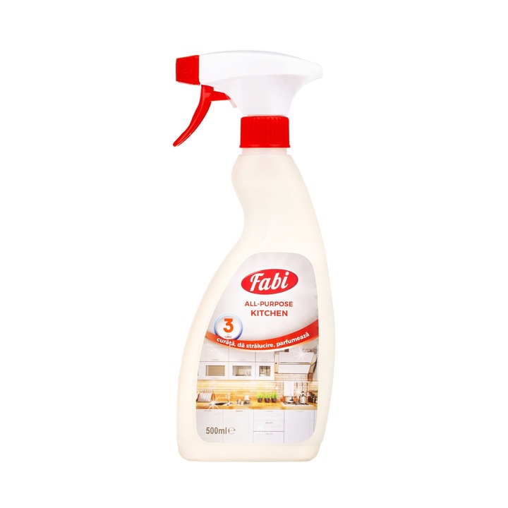 Solutie pentru curatarea tuturor suprafetelor din bucatarie, Fabi, 500ml, Multifunctionala, All Purpose Kitchen