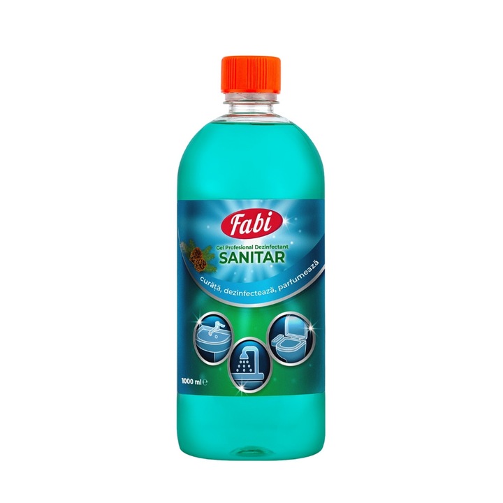 Detergent dezinfectant obiecte sanitare, Fabi, 1L, nu contine clor, avizat ca biocid
