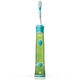 Periuta de dinti electrica pentru copii Philips Sonicare HX6322/04, 2 moduri de periaj, 2 niveluri de intensitate, 62.000 miscari/minut, 2 capete de periere: pentru 3 si 7 ani, 8 stikere, conectare aplicatie Philips Sonicare for Kids, Alb/Albastru