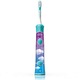 Periuta de dinti electrica pentru copii Philips Sonicare HX6322/04, 2 moduri de periaj, 2 niveluri de intensitate, 62.000 miscari/minut, 2 capete de periere: pentru 3 si 7 ani, 8 stikere, conectare aplicatie Philips Sonicare for Kids, Alb/Albastru