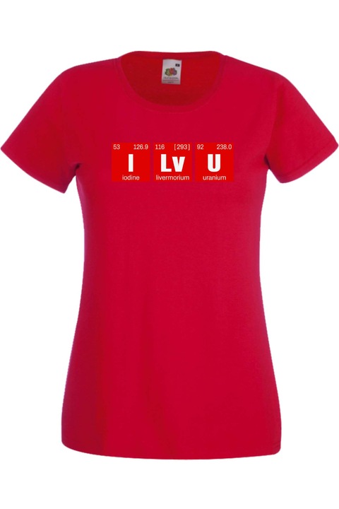 Tricou dama, TraLaLa, Bumbac, I Lv U, Rosu, M