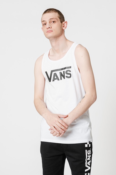 Vans, Топ Classic с изрязан гръб и лого, Бял