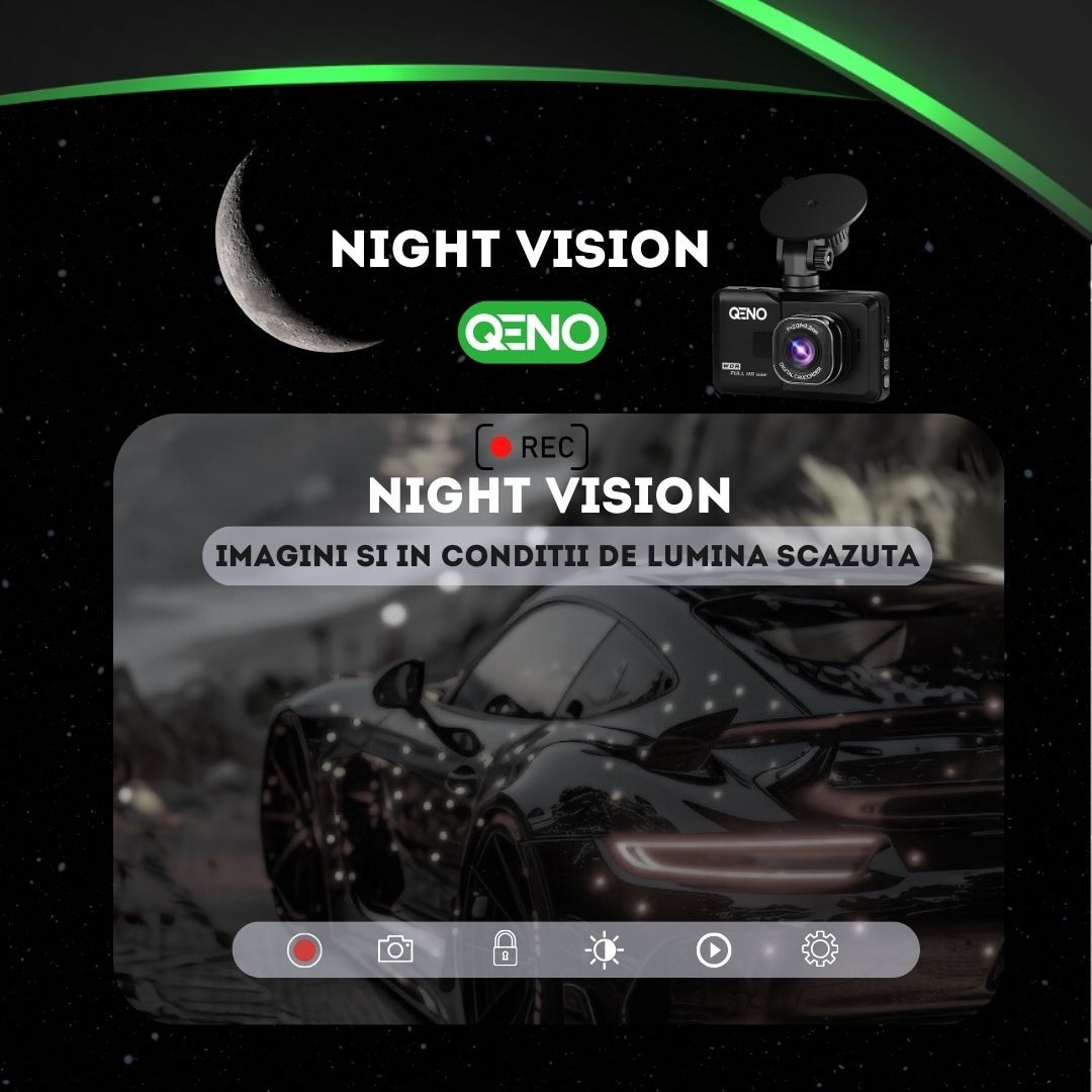Camera auto de bord DVR Qeno® OneView, Camera de bord FULL-HD 1080P ...