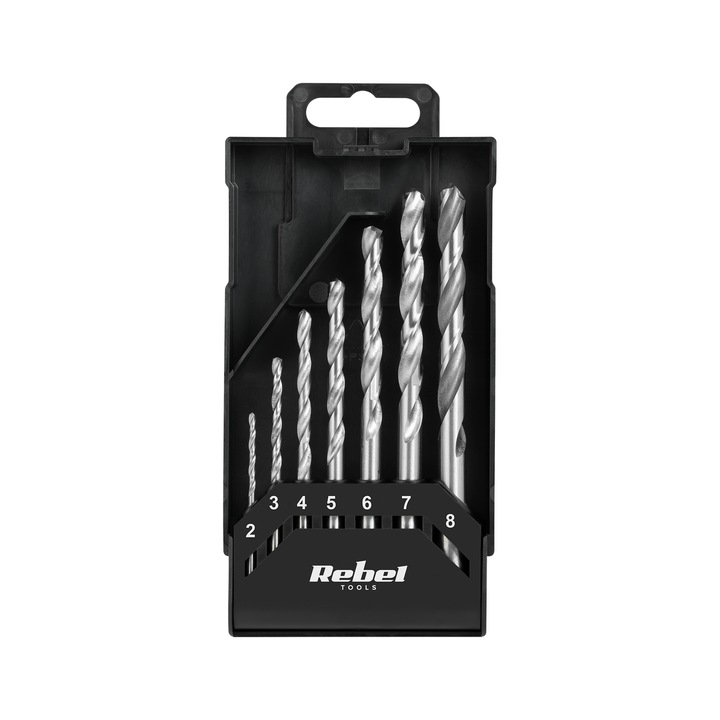 Rebel Tools fúrószár készlet, fém, 7 darab, 2, 3, 4, 5, 6, 7, 8 mm
