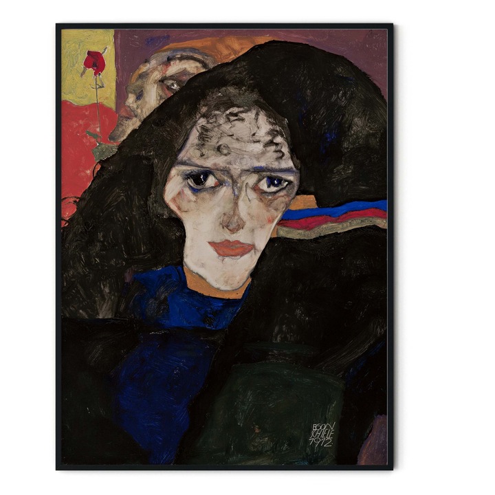 Tablou Intaglio, fara rama, print pe hartie foto Fine Art, color, Mourning Woman, Egon Schiele, postere clasice, pentru living, hol 61 cm 91 cm