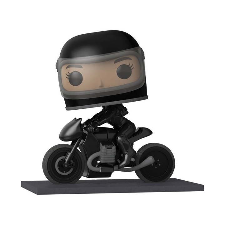 Figurina Batman POP! Rides Deluxe Selina on Motorcycle, 15 cm, Multicolor