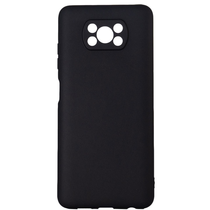 Предпазен калъф Spacer за Xiaomi Pocophone X3 Pro 5G, Гъвкав силиконов материал и вътрешност от микрофибър, Черен