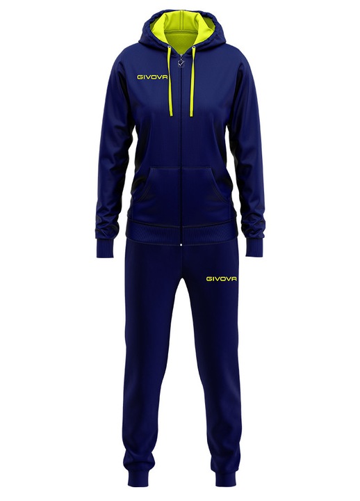 Női tréningruha, Relax Givova Lady, sötétkék/Fluo Yellow, XS