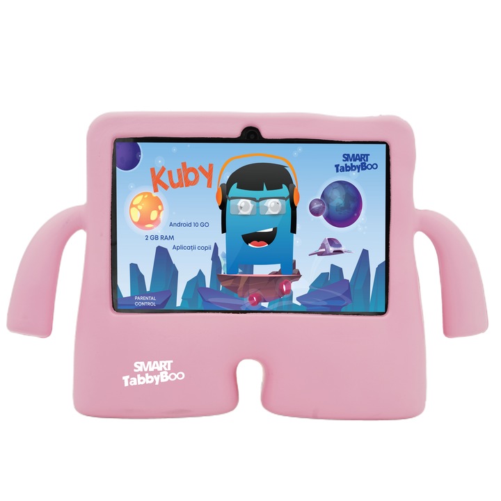 Детски таблет SMART TabbyBoo Kuby (2022) 2GB RAM, Android 10 GoFast, Wi-Fi, Розов