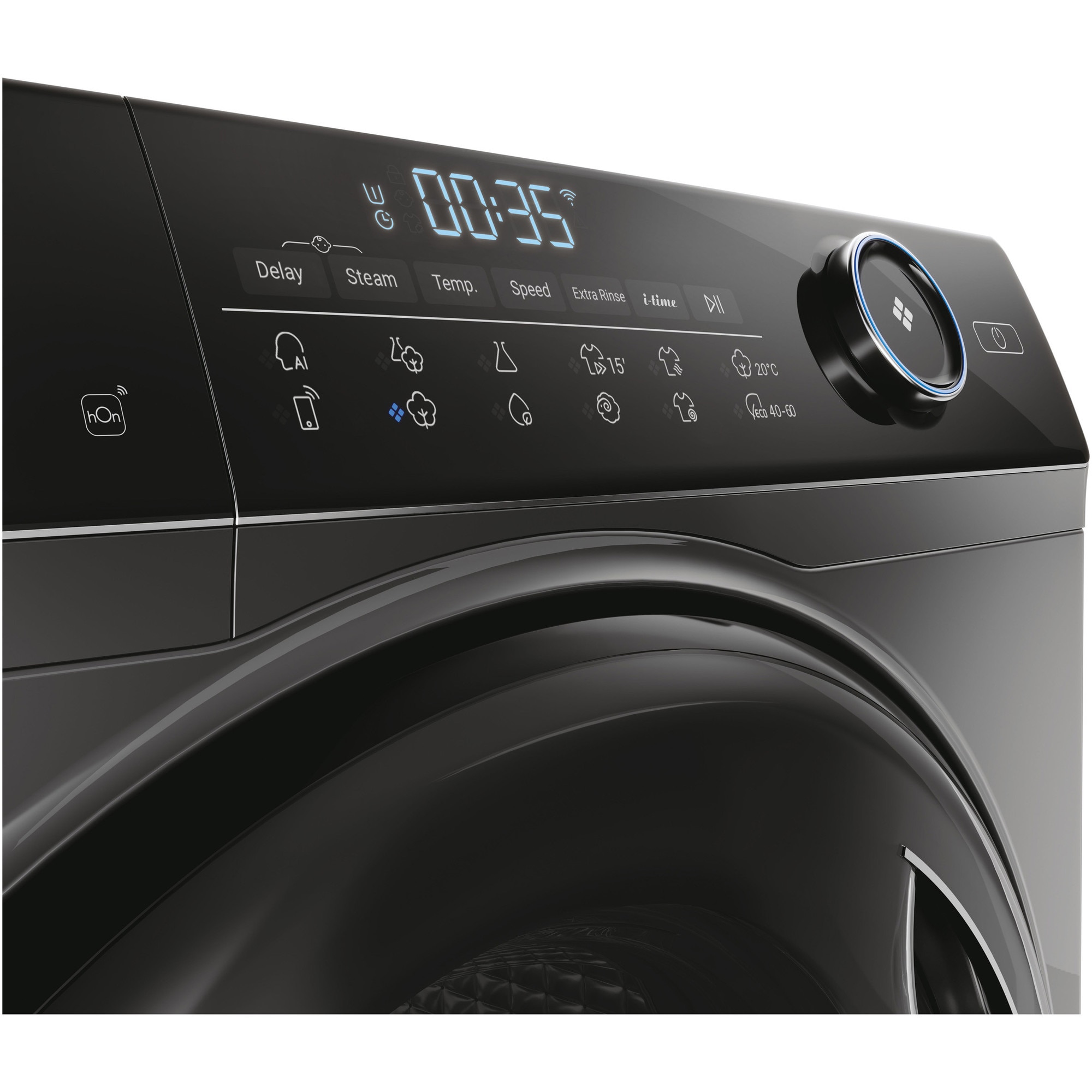 Masina de spalat rufe Haier HW80-B14959S8U1S, 8 kg, 1400 rpm, Clasa A, Motor Direct Motion, Wi-Fi, Refresh, ABT, Steam, iTime, Pillow Drum, Dual Spray, Antracit