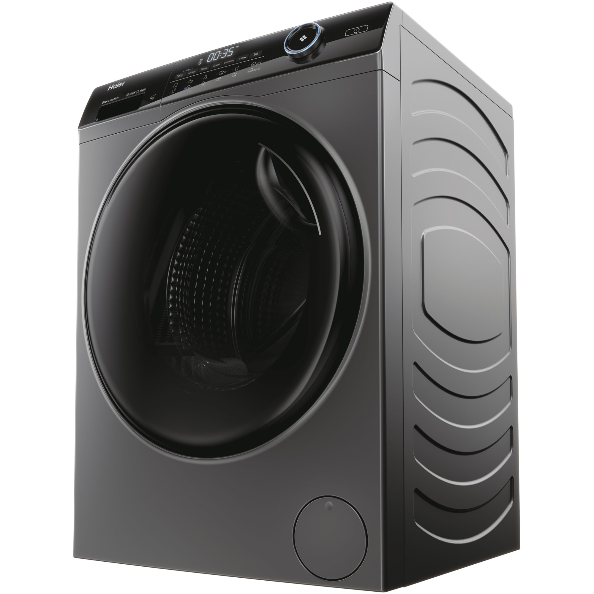 Masina de spalat rufe Haier HW80-B14959S8U1S, 8 kg, 1400 rpm, Clasa A, Motor Direct Motion, Wi-Fi, Refresh, ABT, Steam, iTime, Pillow Drum, Dual Spray, Antracit