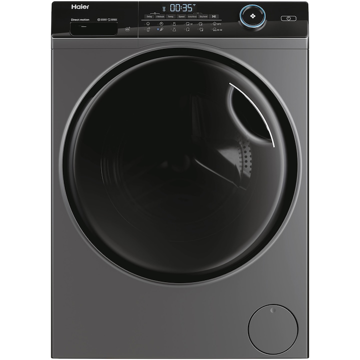Masina de spalat rufe cu uscator Haier HWD80-B14959S8U1S, Spalare 8 kg, Uscare 5 kg, 1400 rpm, Clasa A, Motor Direct Motion, Wi-Fi, iRefresh, ABT, Pillow Drum, Dual Spray, Antracit