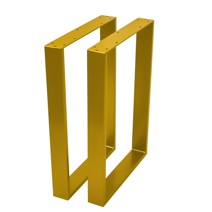 Комплект от 2 крака за маса в скандинавски стил, широк профил, електростатично боядисване, премиум покрития, балюстрадаTM, златист метал 72x50x8 cm