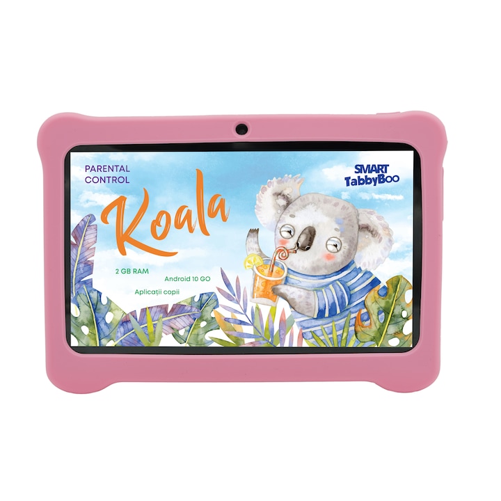 Smart TabbyBoo® Koala Tablet gyerekeknek (2022) ,7inch, Wi-Fi, 2GB RAM, Android 10 GoFast, rózsaszín