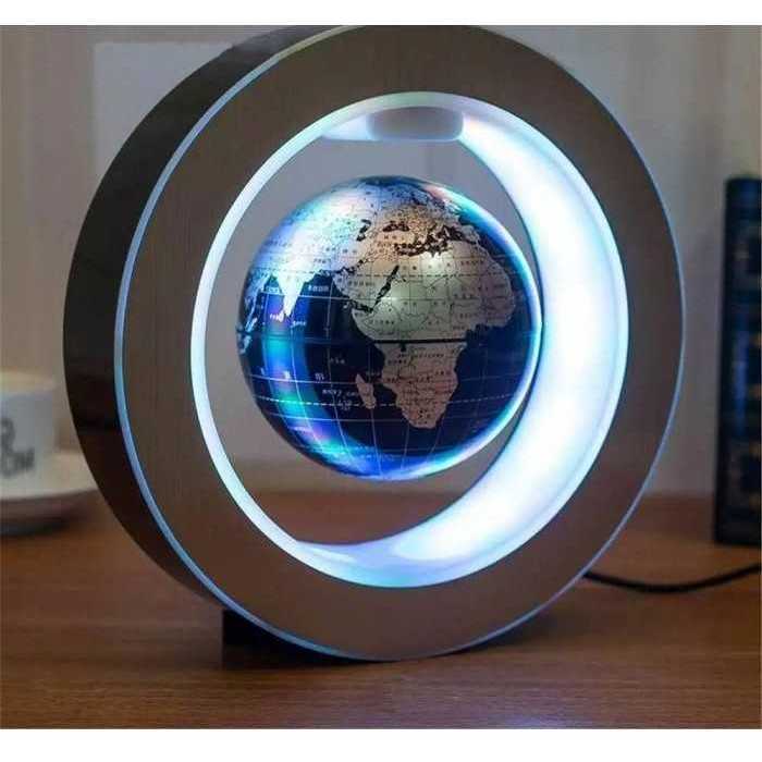 Левитиращ глобус в LED опора, кръгла форма, Cosmolino, черен - eMAG.bg