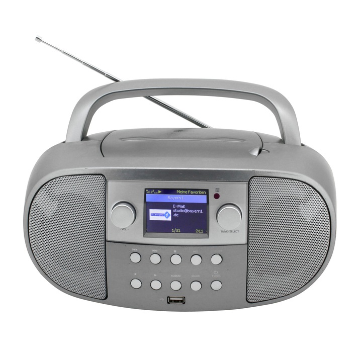 Микро аудио система, Soundmaster, WiFi/CD/Bluetooth/AUX, 4W RMS, 150 канала, LCD дисплей, Сив