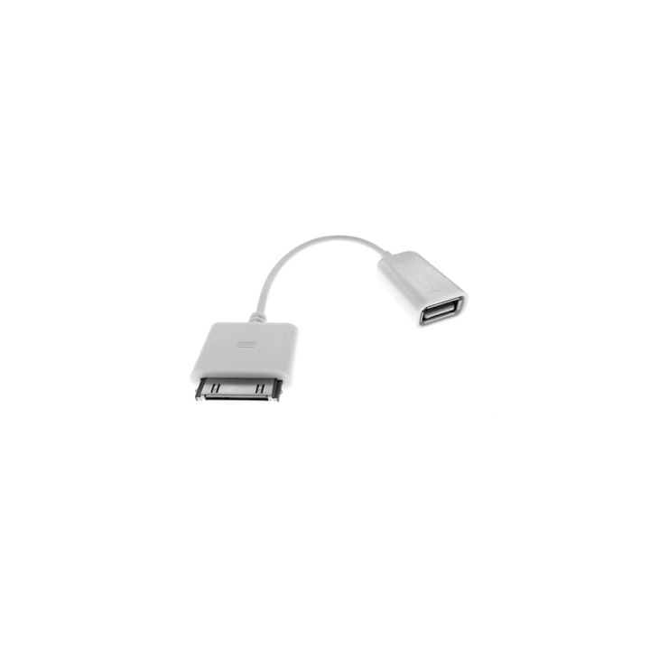 Cablu prelungitor alb USB F la Apple 30 pin, 15 cm