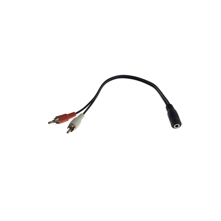 Cablu adaptor audio Jack F la 2 RCA, 20 cm