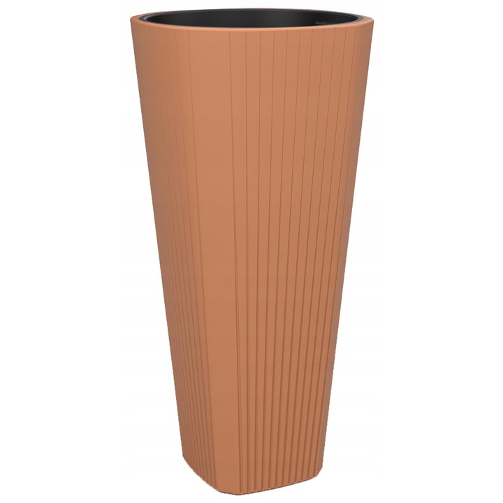 Ghiveci decorativ Lamela Muza, Plastic, 60.7 cm, Teracota