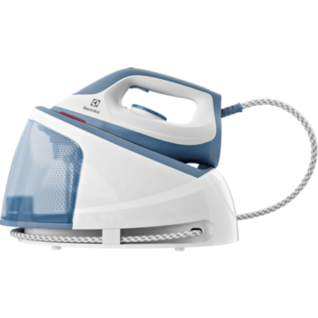 Statie de calcat Electrolux E5ST1-2DB, 2400W, talpa ceramica, 100 g/min, 160 g abur, 5 bari, rezervor 1200 ml detasabil, gata in 60 secunde, Albastru Denim / Alb