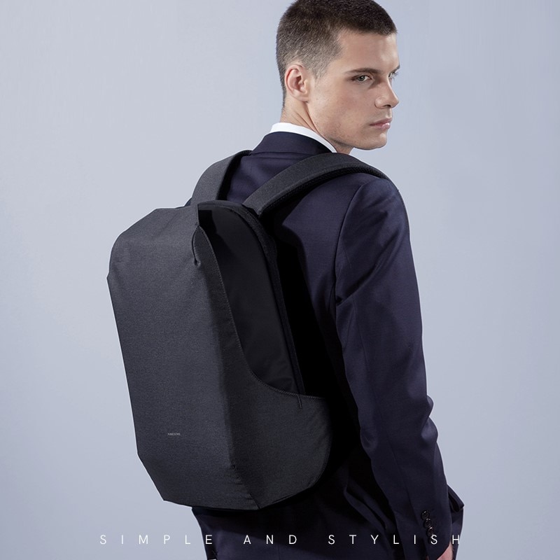Rucsac laptop 15.6", cu port de incarcare USB, sistem antifurt TSA si deschidere la 180 grade, Kingsons, 31x16x46 cm, Gri inchis