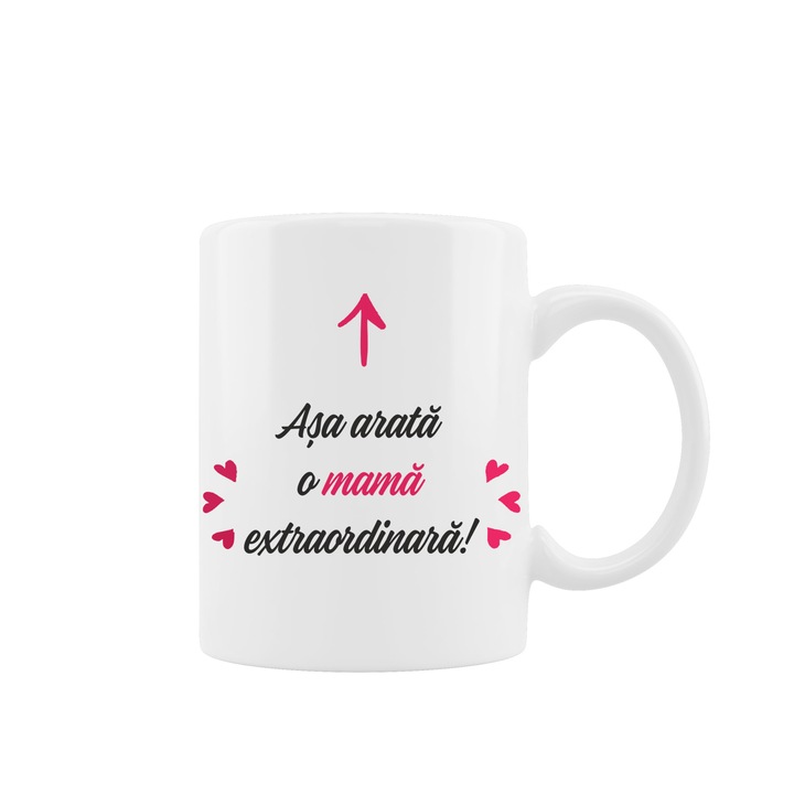 Cana personalizata ”Asa arata o mama extraordinara", multicolor, 330 ml