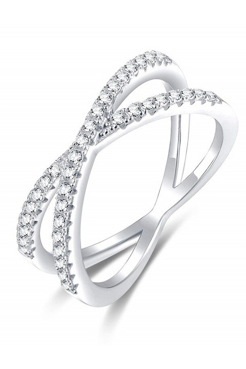 Inel Silver X, Efyra, din Argint S925 placat cu Rodiu