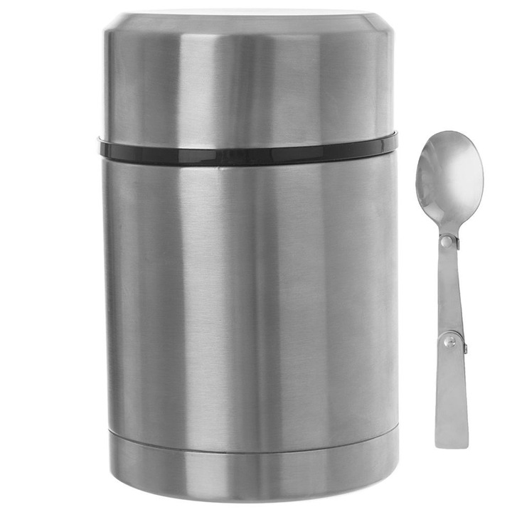 Orion termosz doboz és kanál, 700 ml, ezüst