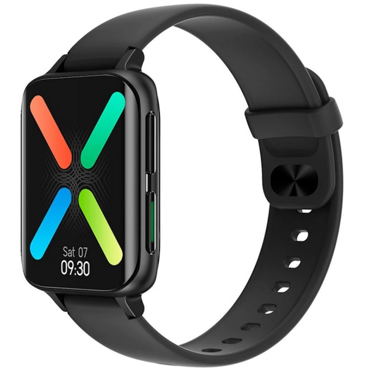 смар часовник, Dextime SOLTOY, Full HD цветен дисплей 1,78 инча, Bluetooth 5.0 разговори, SpO2 оксиметър, известия за обаждания/SMS/Whatsapp/Facebook, Мониторинг на пулса и сърдечния ритъм, Черен