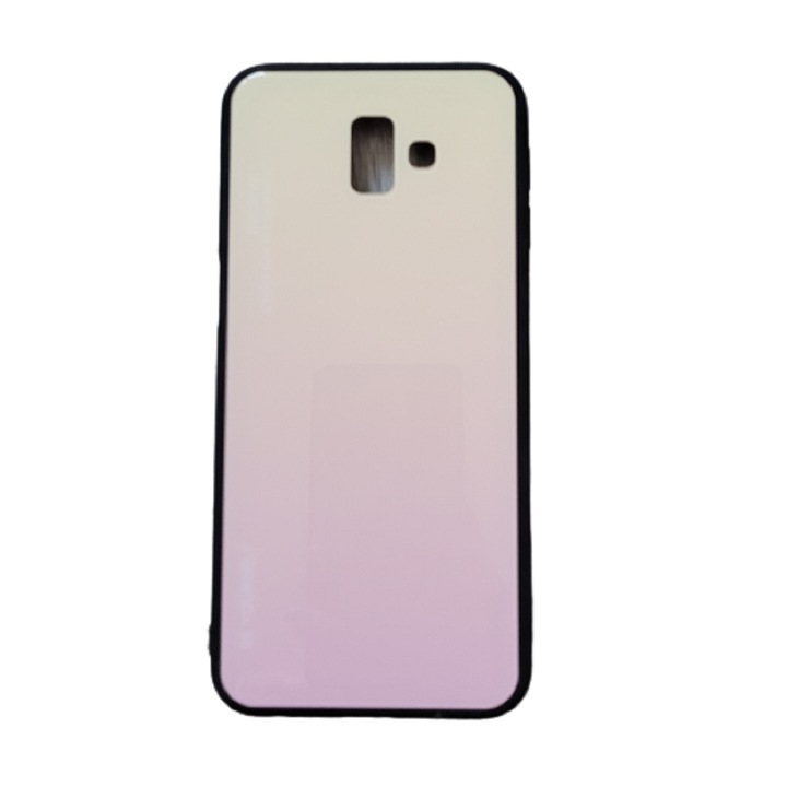 Színátmenetes burkolat biztonságos üvegháttal, Samsung J6 Plus kompatibilis, rózsaszín