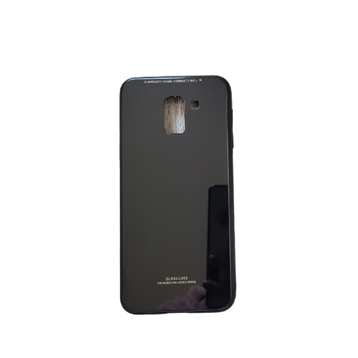 Заден капак от закалено стъкло, съвместим с Samsung J6, черен