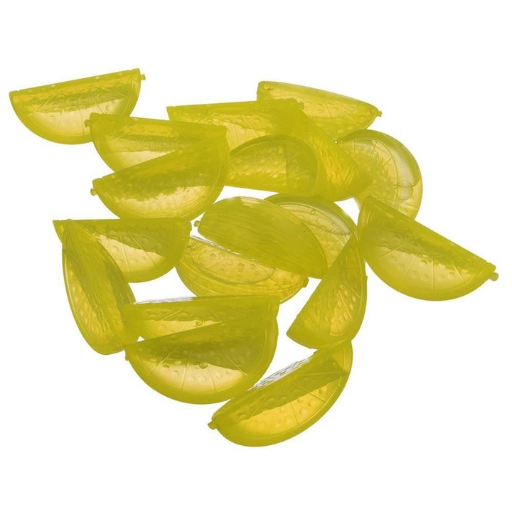 Комплект от 20 резена лимон за оформяне на кубчета лед Orion, пластмасови, жълти