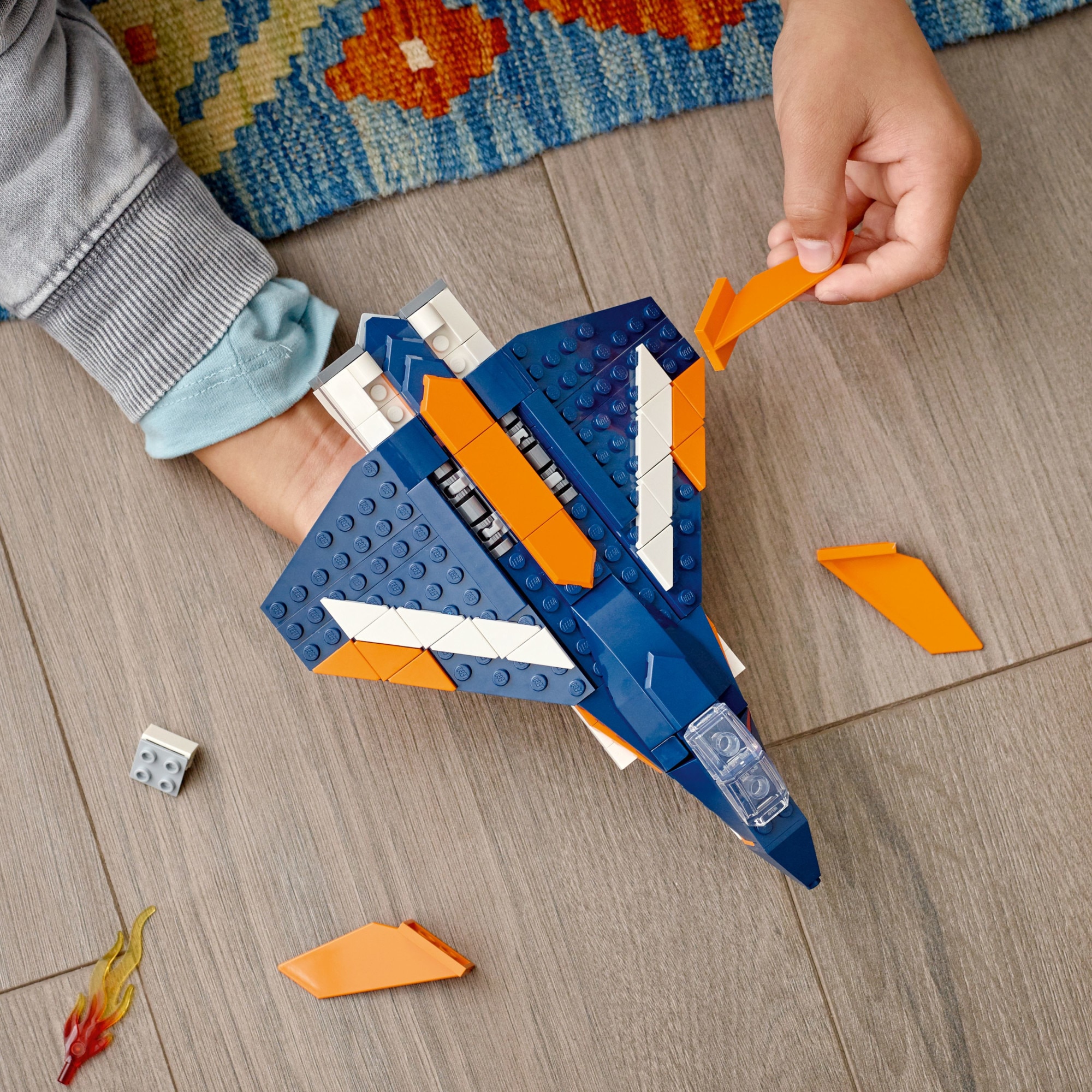 LEGO Creator 3 en 1 - Juego de juguete de avión supersónico, a helicóptero  a lancha de velocidad, 31126, modelos de vehículos construibles para niños