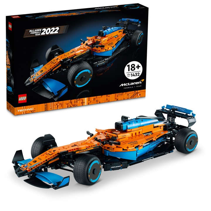 LEGO Technic 42141 McLaren Formula 1™ versenyautó, Gyűjthető modellépítő készlet, 1432 darabos