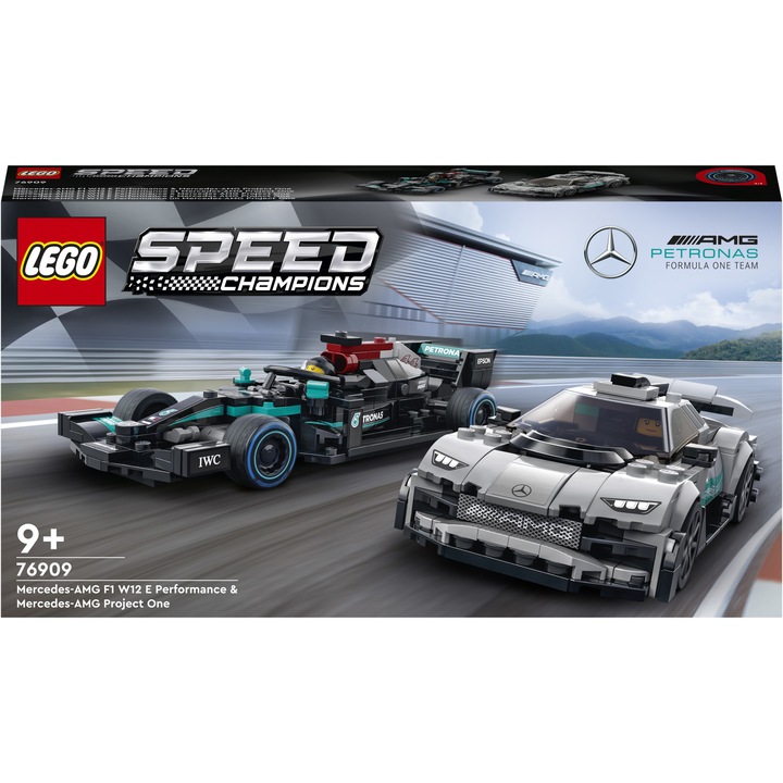 LEGO Speed Champions 76909 Mercedes-AMG F1 W12 E Performance & Project One gyűjthető versenyautó készlet