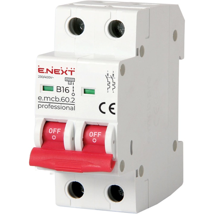 Dispozitiv de protectie E.NEXT p041017, 2P, 16A, 6kA, 230/400V, IP20