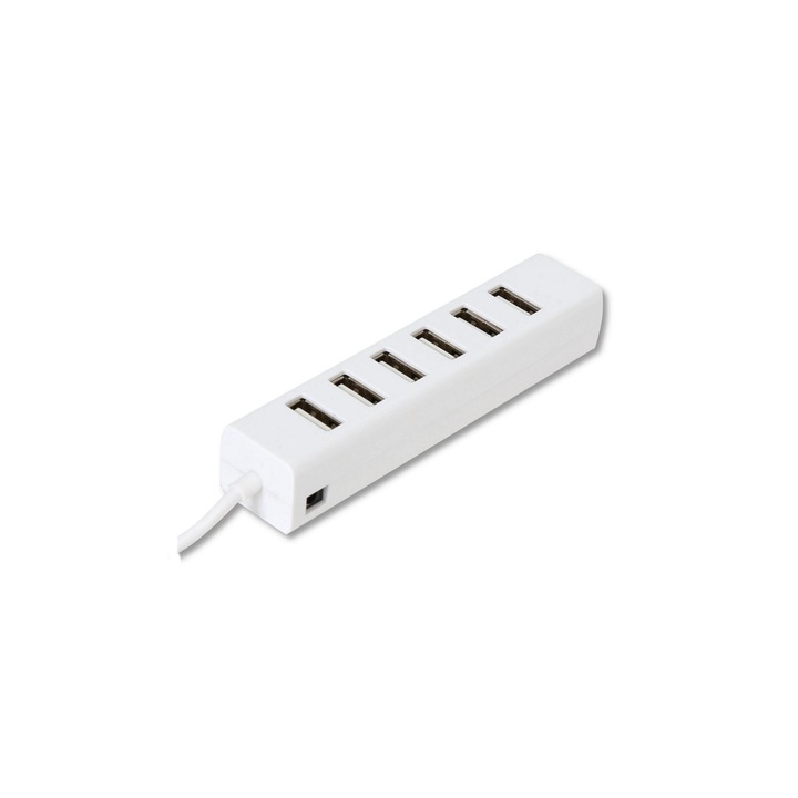 Soho Hub, 7 USB 2.0 portok, PC-hez vagy laptophoz, Fehér