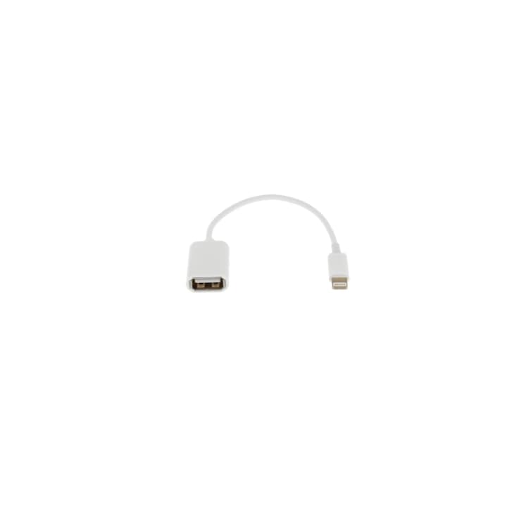 Adaptor OTG USB 2.0 la Lightning pentru mouse, tastatura, stick memorie, 18 cm