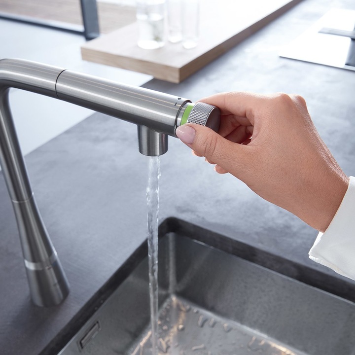 Смесител Grohe MINTA SMARTCONTROL, За кухненска мивка, Със SMARTCONTROL, С изтеглящ се чучур, Въртящ се чучур