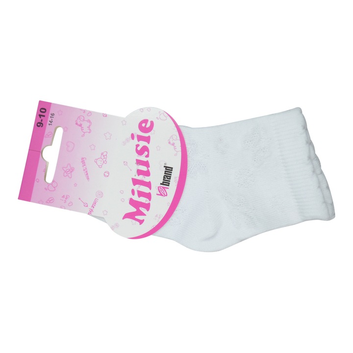 Чорапи за момиче Milusie B2233-A, Бял 32-34 EU
