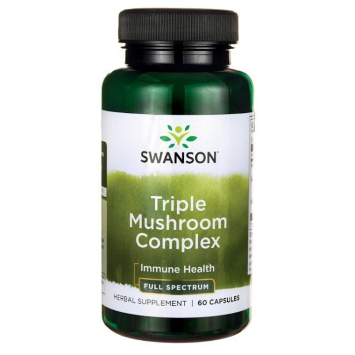 Supliment alimentar, Maitake, Reishi, Shiitake (600 mg), Swanson Triple Mushroom Complex - 60 capsule