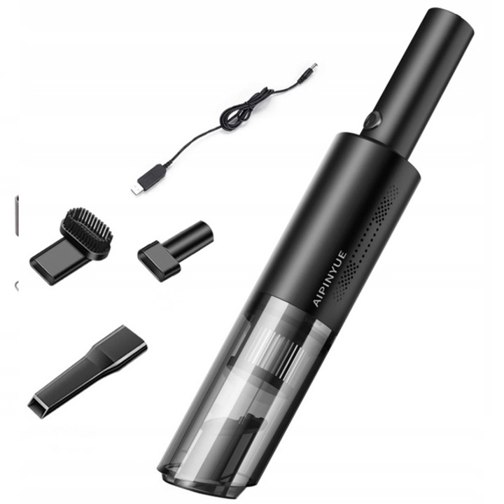 Aspirator Auto de Mana, 120W, Capacitate baterie 4000mAh, 7.4V, culoare negru