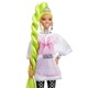 Barbie Extra Style baba, neonzöld